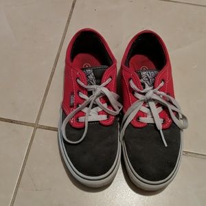 Red and gray vans
